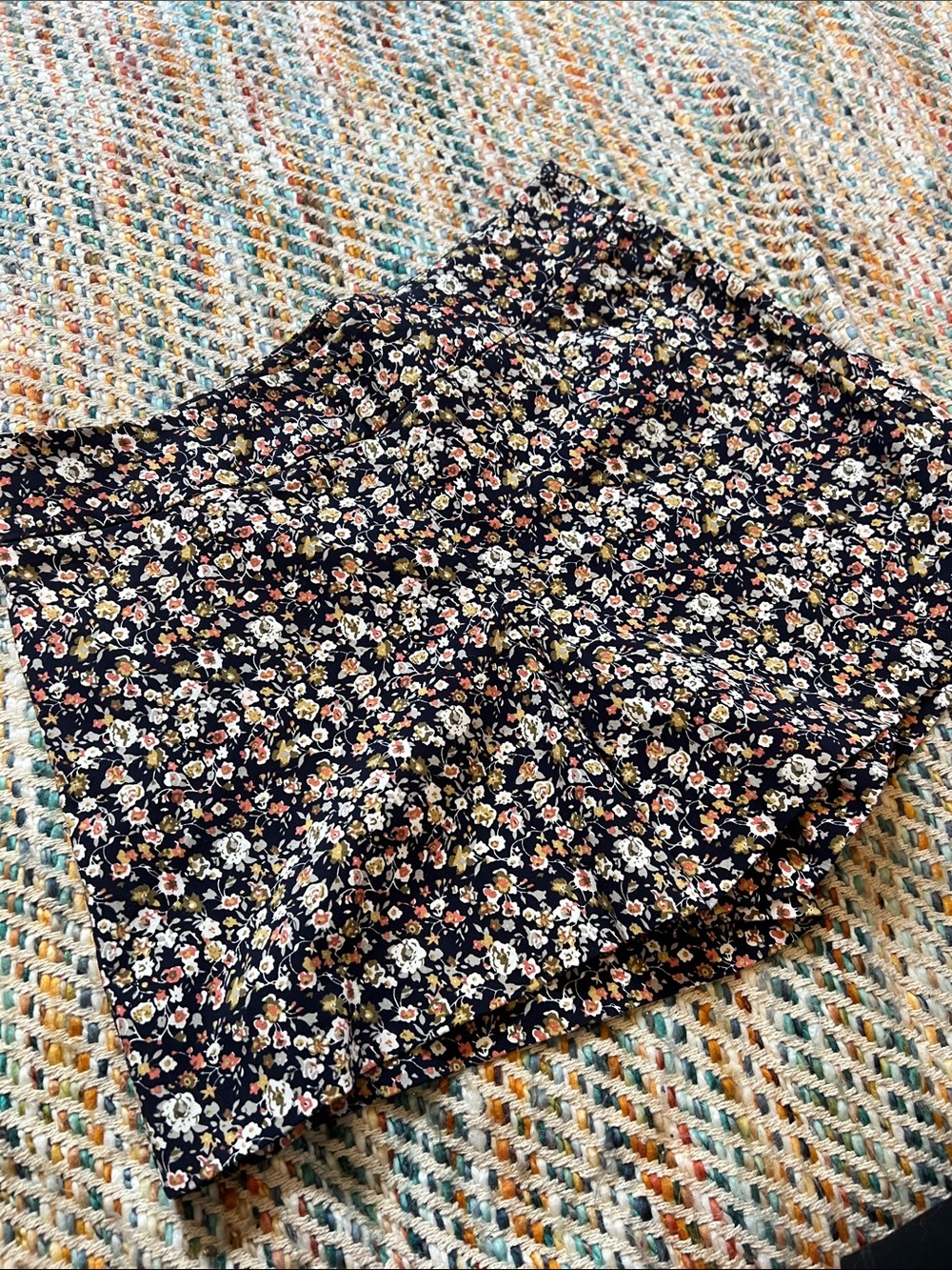 Margaret M Black Floral High-Waist Shorts